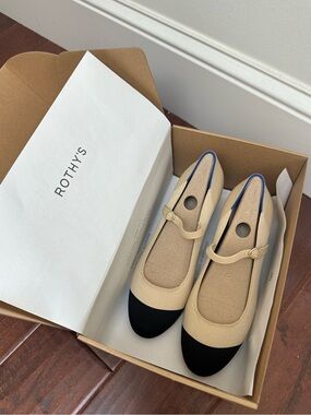 Rothy's The Mary Jane Heel - Cream Captoe (size 10) New
